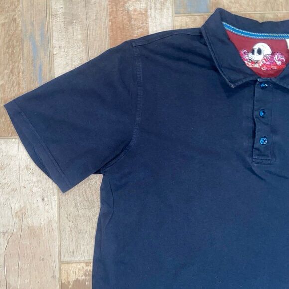 Robert Graham Men's L Skull Trim Short Sleeve Polo Shirt Navy - Picture 3 of 9